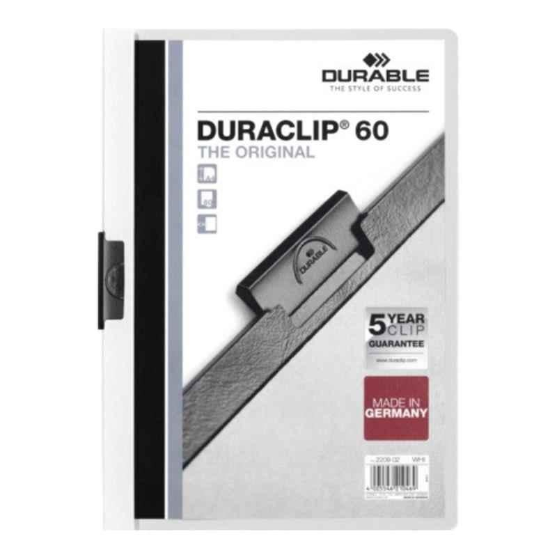 Durable Duraclip 60 A4 White Clip Folder, 2209-02