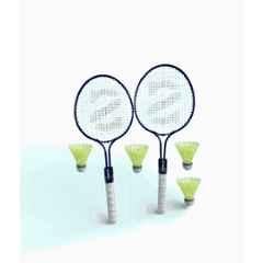 STYRKR 2 Pcs Alloy Steel Multicolour Small Badminton Racket with Four Shuttlecocks