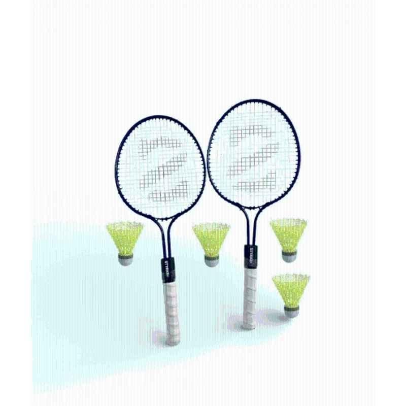 STYRKR 2 Pcs Alloy Steel Multicolour Small Badminton Racket with Four Shuttlecocks