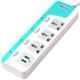 iBELL SG324X 2500W White ABS 3 Way Socket with 2 USB Spike Guard