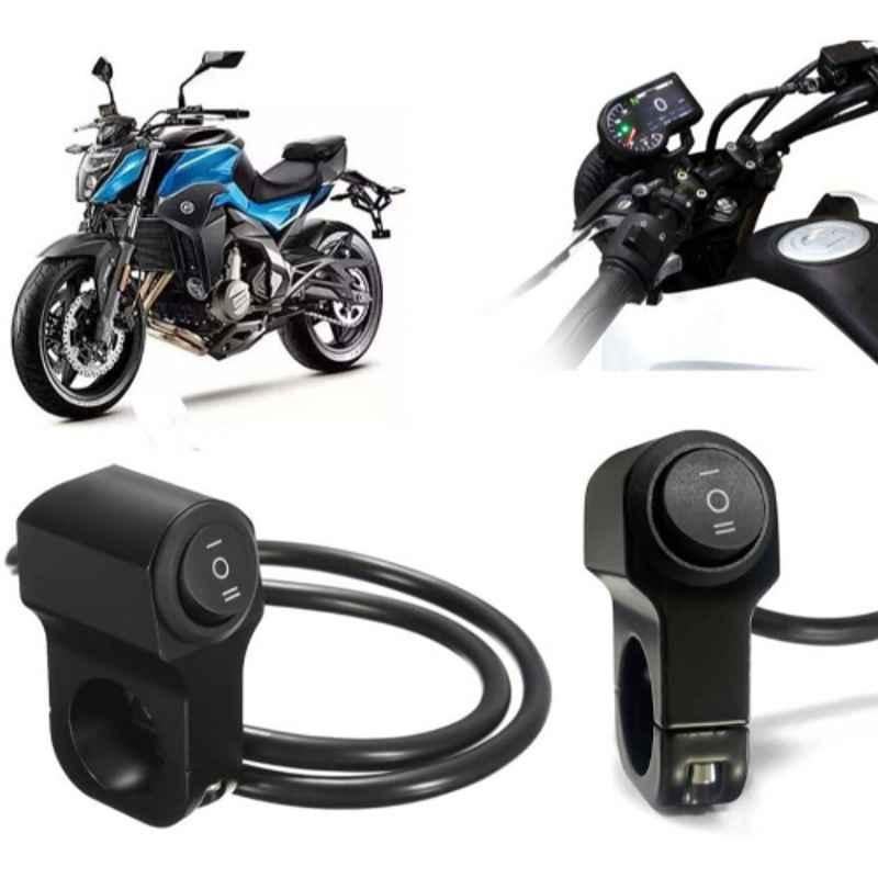 Auto Pearl 12V Aluminium Alloy Black Motorcycle Handlebar Headlight Switch for Roadster 650