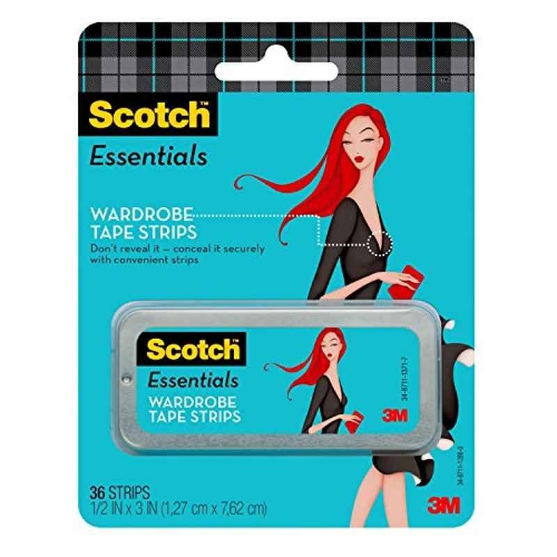 Scotch 36Pcs Essentials Wardrobe Tape Strips, W-101-A