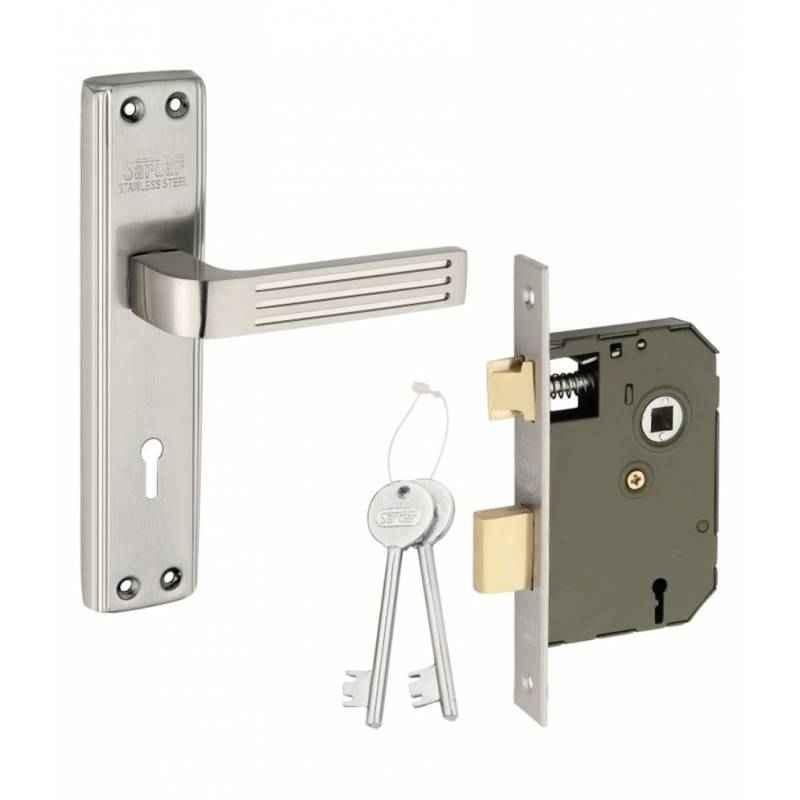 Sardar 7 Inch Grey Stainless Steel Mortise Door Lock Set, SMH 466