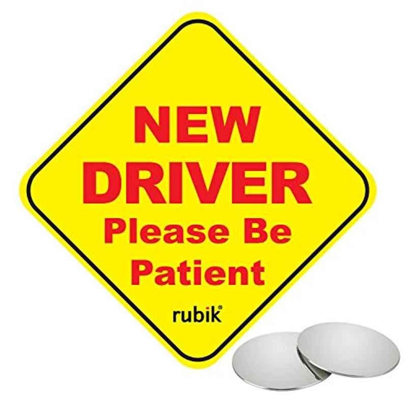 Rubik 15x38.1x0.03cm Yellow & Red Magnetic New Driver Please Be Patient Car Sign, NDMBPM-023