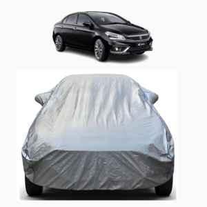 Aarex Auto Polyester Silver 100% Waterproof Car Body Cover with Mirror Pocket, Heat Resistant, Buckle Belt & Triple Stitched for Maruti Suzuki Ciaz (2014-2025) Model, HC-1-Silver