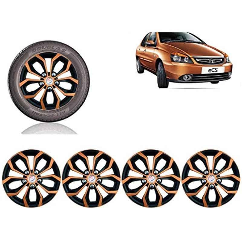 Auto Pearl 4 Pcs 14 inch ABS Copper & Black Car Wheel Cover Set for TATA Indigo CS