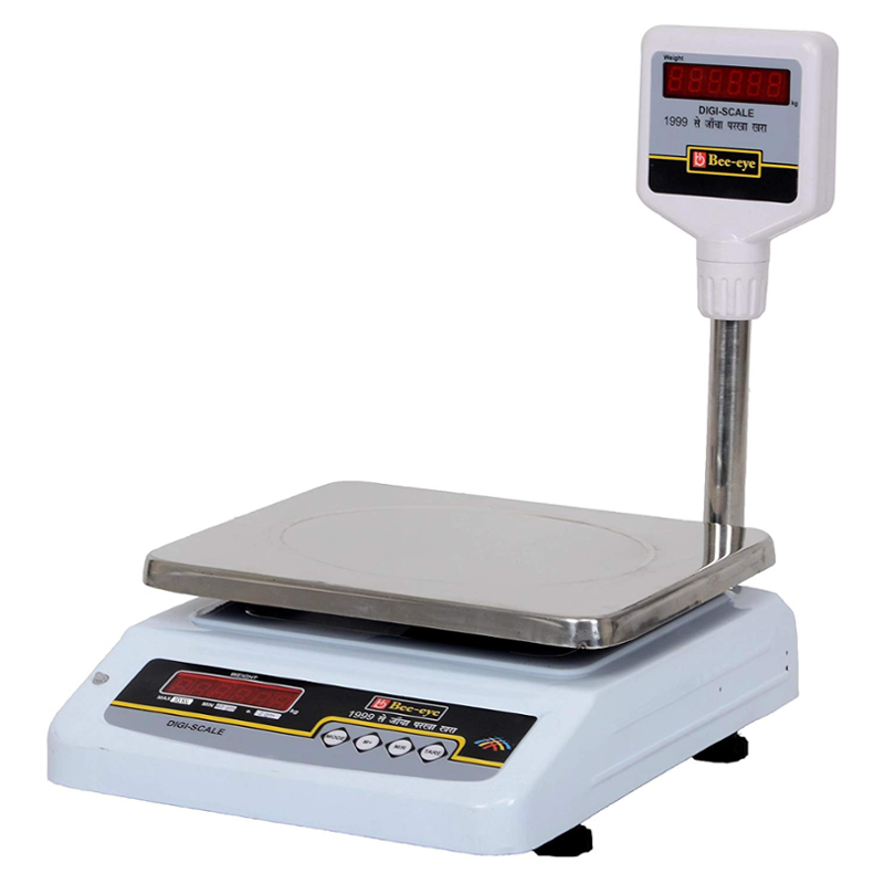 Bee Eye BT-30 30kg Electronic Table Top White Weighing Scale with Pole