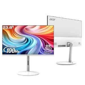 Acer 23.8 Inch Full HD IPS Ultra Slim Backlit LED White LCD Monitor with 100Hz Refresh Rate, SH242Y E