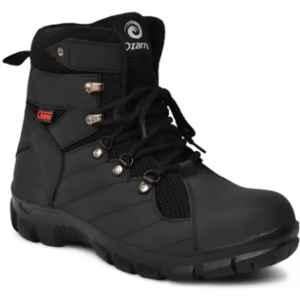 Ozarro Leather Steel Toe Black Safety Shoes, S4443, Size: 7