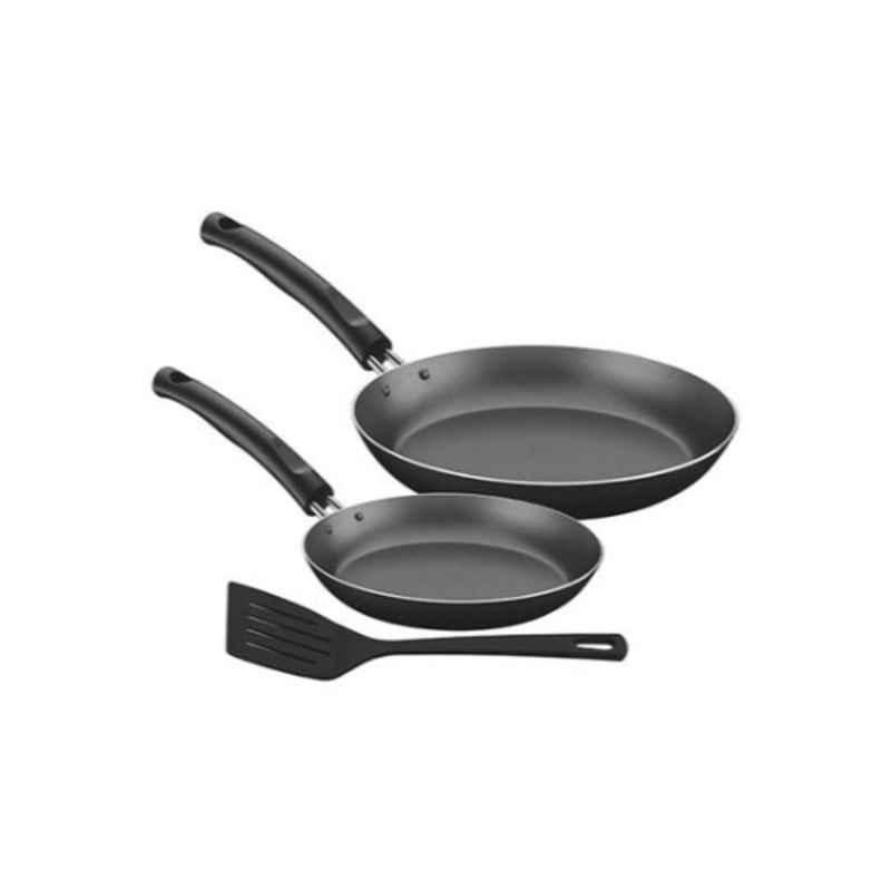 Tramontina 2Pcs Black Non Stick Frying Pan & Spatula Set, 20198010