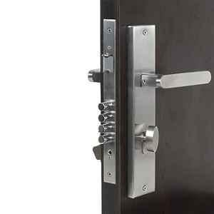 Handle Waala LB304-OSK 10 inch 60mm Stainless Steel Silver Cylindrical Plate One Side Key Mortise Door Lock Set