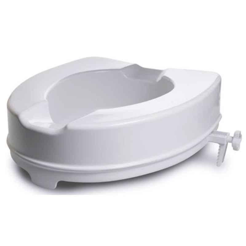 Entros 135kg Easy Fixed 6 inch White Plastic Moulded Raised Toilet Seat without Lid, SC7060C-6