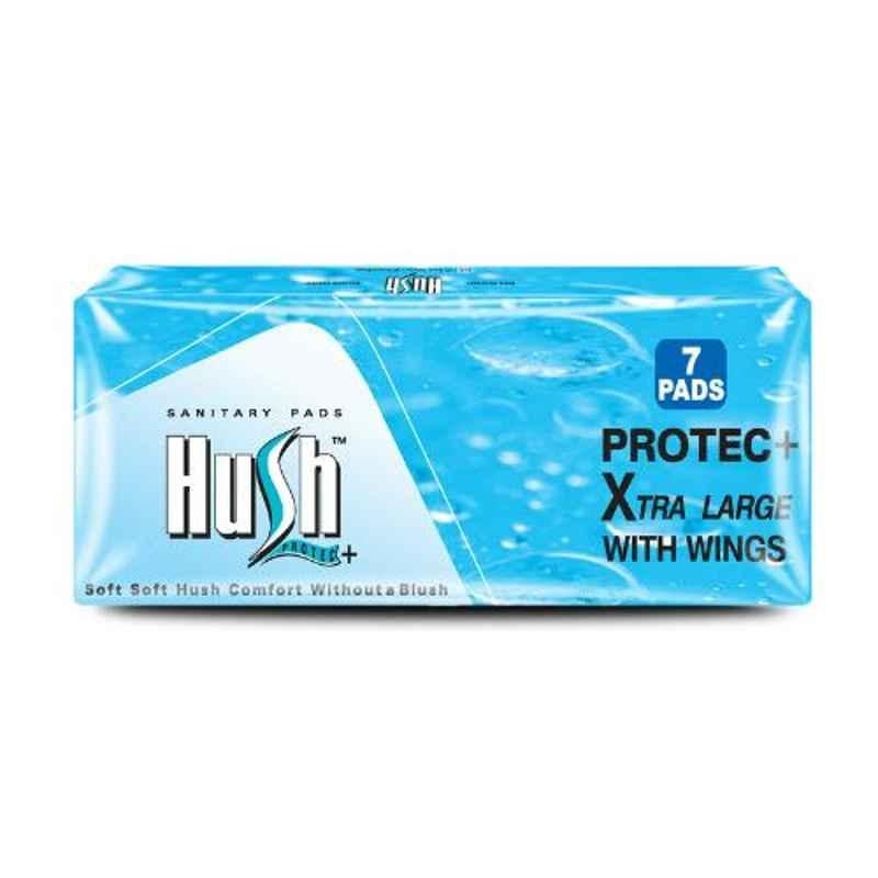 Hush Protec+ 7 Pcs 280mm Straight Sanitary Napkins with Wings, HPSNW-8-7 (Pack of 10)