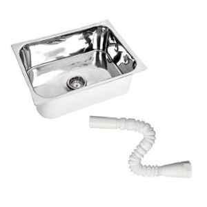 Renvox 24x18x9cm Stainless Steel Glossy Finish Kitchen Sink with Pipe