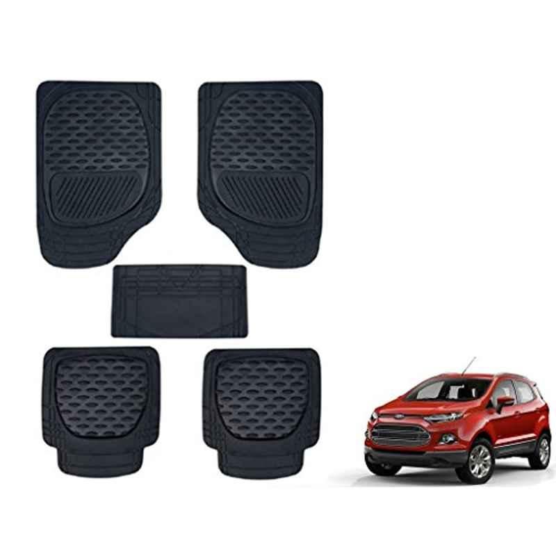 Kozdiko 6255TW 5 Pcs PVC & Rubber Black Car Mat Set for Ford Ecosport