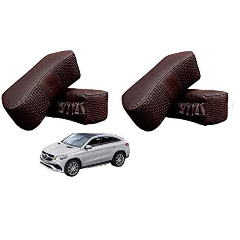 Kozdiko 4 Pcs CV Designer Cola Leatherite Neck Rest Car Cushion Pillow Set for Mercedes Benz B-Class