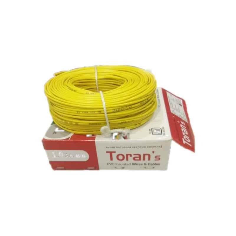 Toran 1 Sqmm Yellow PVC Insulated Cable, Length: 90 m