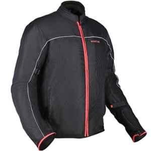 AllExtreme AVIANT AIR Mesh Fabric Black & Red Bike Riding Jacket with Armour, Elbows & Shoulders Protection for Bikers, Size: 3XL