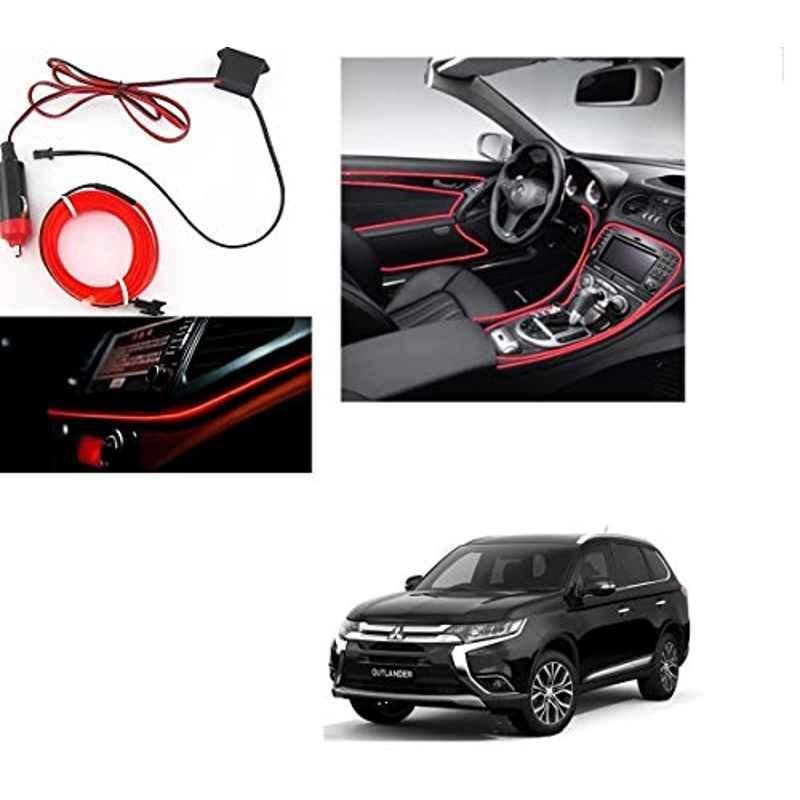 Kozdiko 12V Red Car Interior Decor Neon Strip Light for Mitsubishi Outlander