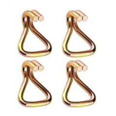 Trion Products Zinc Plated Steel Heavy Duty Double J Hook for 1 inch Ratchet Tie Down Straps, TP2026JH1 (Pack of 4)