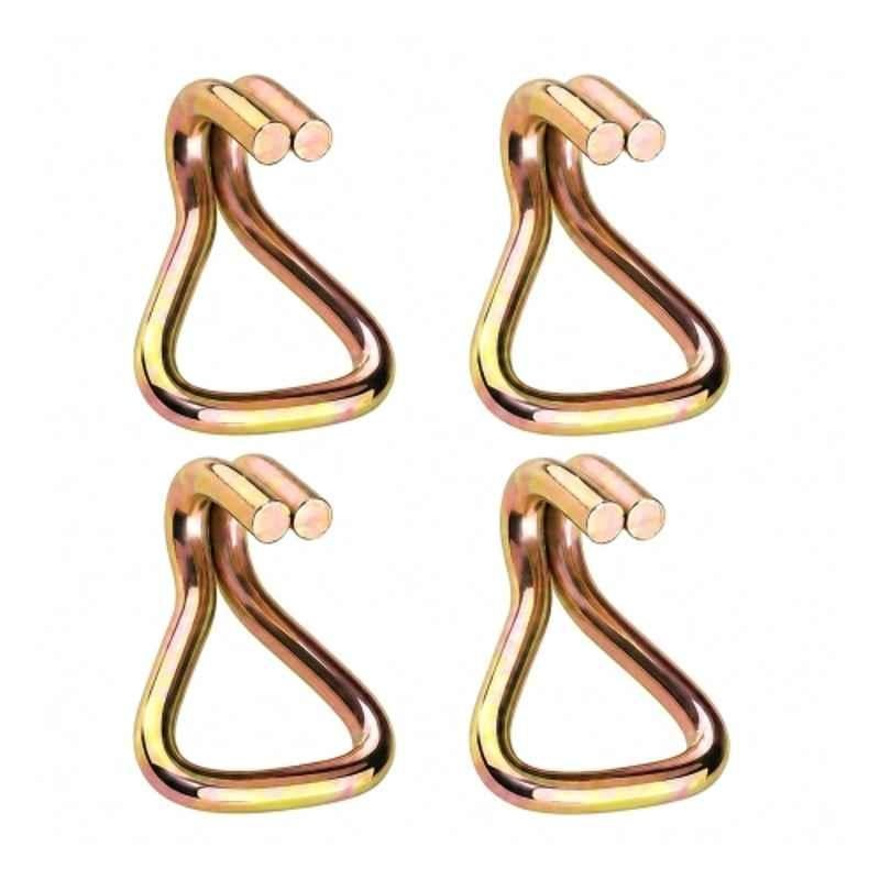 Trion Products Zinc Plated Steel Heavy Duty Double J Hook for 1 inch Ratchet Tie Down Straps, TP2026JH1 (Pack of 4)