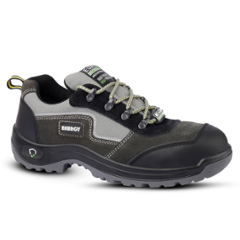 Euro Security Energy Suede Leather Steel Toe Grey Safety Shoes with Double Density PU Sole, Size: 7