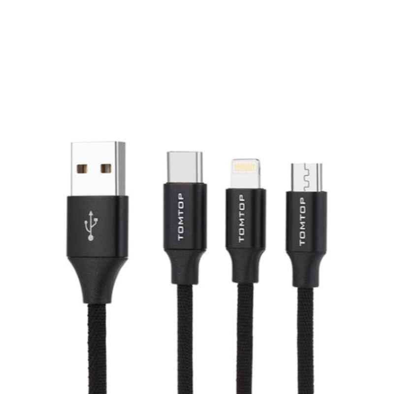 Tomtop Black 3-in-1 Lightning Multi Charger Cable, B45