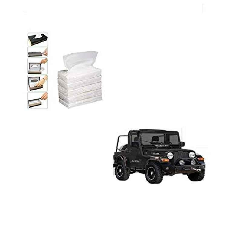 Kozdiko 100 Pulls Dispenser Box Refiller Tissue Paper with 200 Sheets for Mahindra Thar (Pack of 5)