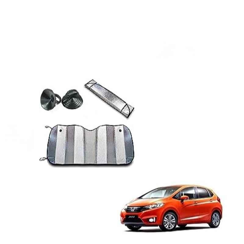 Kozdiko Aluminium Foil UV Protection Silver Windshield Sun Shade for Honda New Jazz