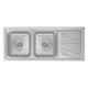 Neelkanth Die Pressed 1220x508mm Stainless Steel Double Bowl Matt Kitchen Sink, NKR-DD-DBSD 4820 M