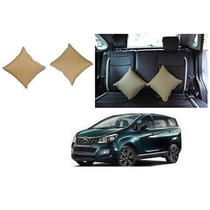 Kozdiko 2 Pcs Beige Car Seat Cushion Pillow Set for Mahindra Marazzo