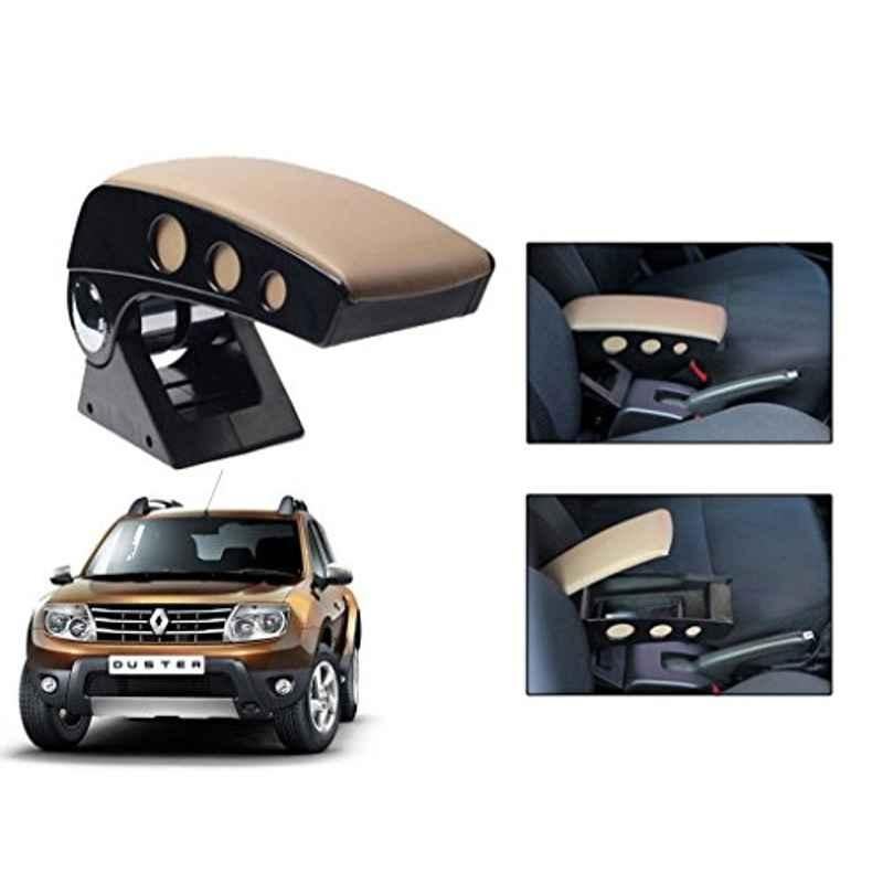 Kozdiko Beige Chrome Finish Car Armrest for Mahindra Quanto