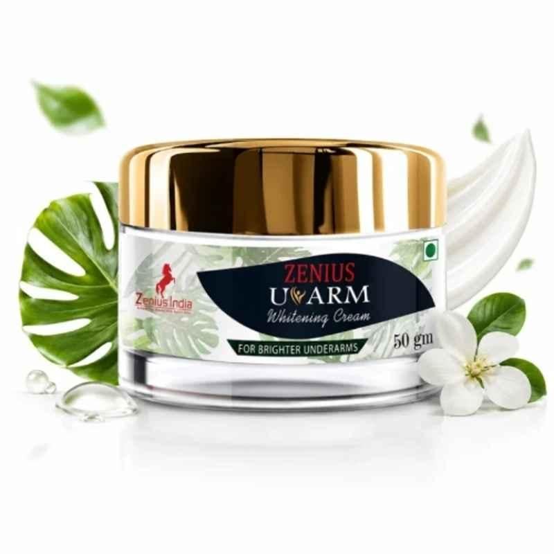 Zenius India 50g U-Arm Cream with Sodium Gluconate, DM Water, Zinc Oxide, Titanium Dioxide & Almond Oil for Removes Underarm Darkness & Evens Skin Tone