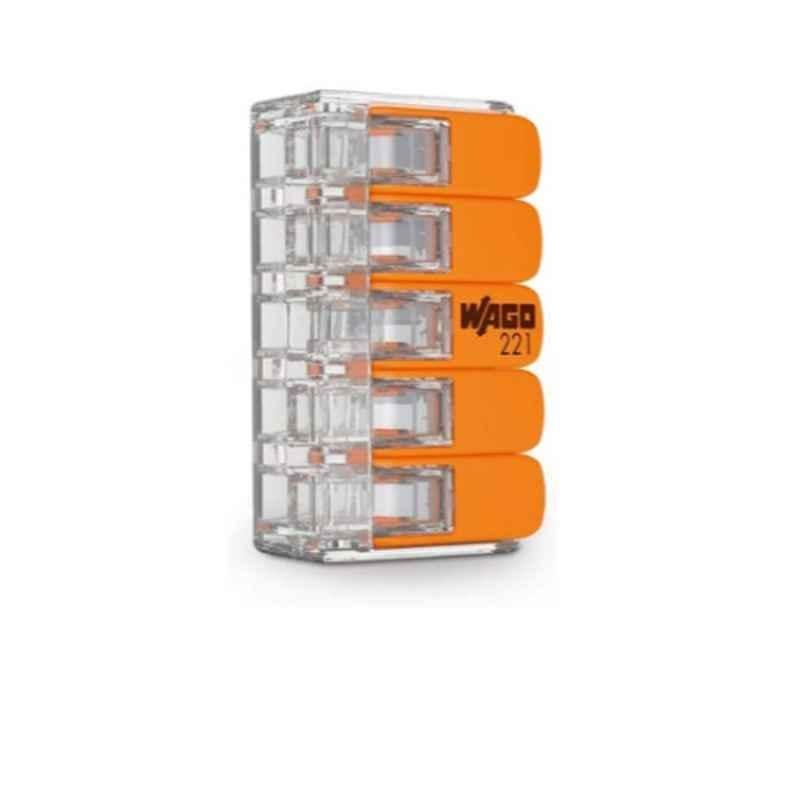 Wago Lever Nuts 5 Conductor Compact Splicing Connectors, 221-415 (Pack of 25)