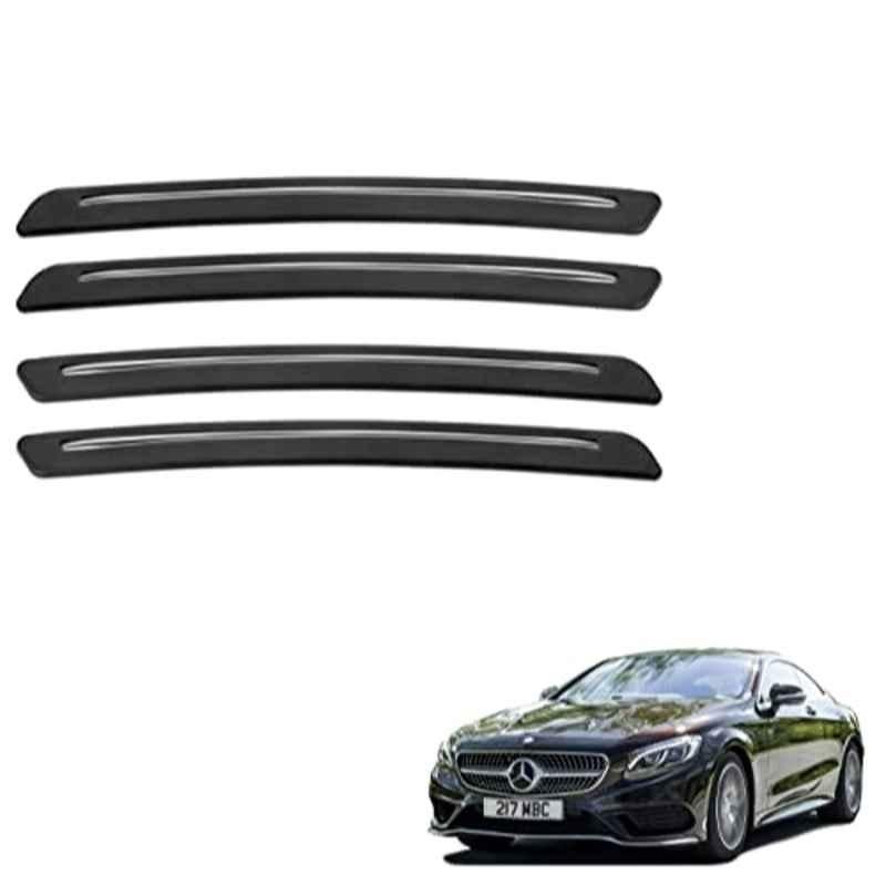 Kozdiko 4 Pcs Rubber Black Car Bumper Protector Set with Chrome Strip for Mercedes Benz S Coupe