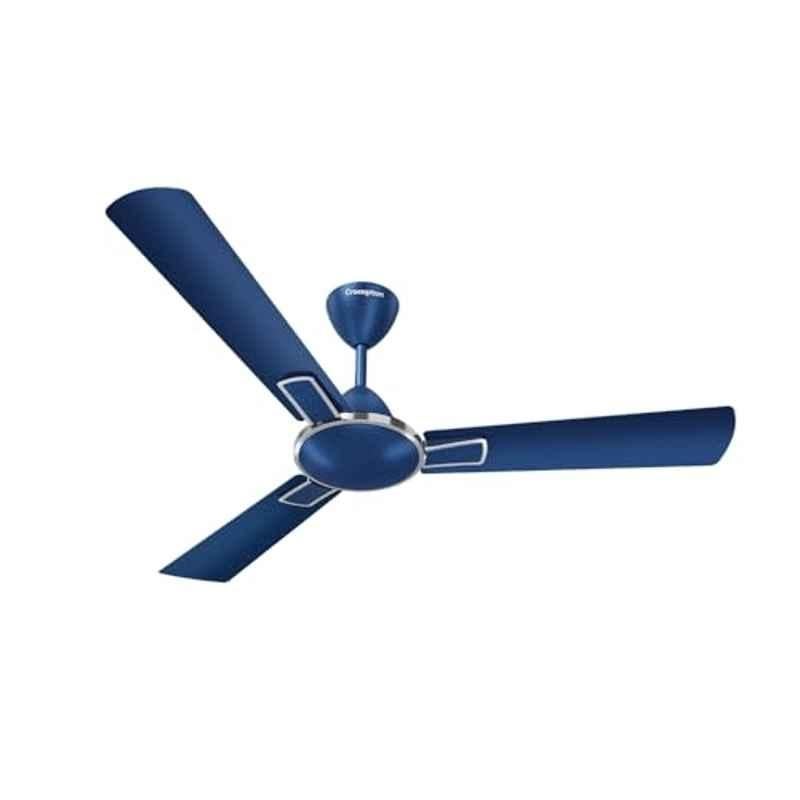 Crompton Rapidus 75W 370rpm Aluminium Knight Blue Ceiling Fan with Active Power Technology & 2 Years Warranty, CFHSRPD48KBLAD1S, Sweep: 1200 mm