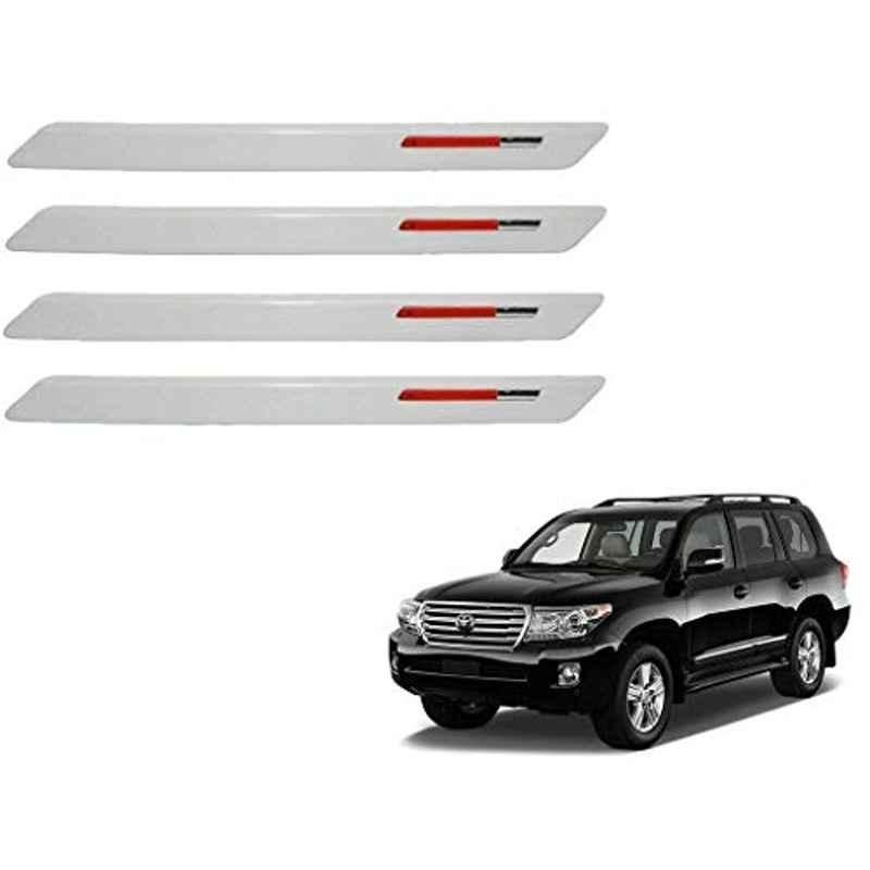 Kozdiko 4 Pcs White & Red Designer Car Bumper Protector Set for Toyota Land Cruiser, KOZ-65703