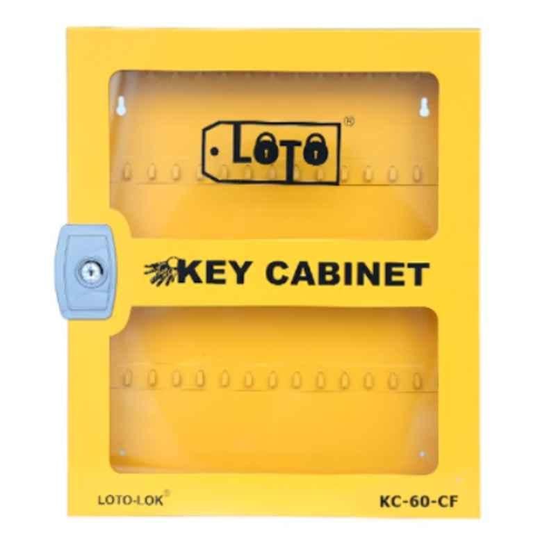 LOTO-LOK 464x394x51mm Metal Steel Yellow Key Cabinet, KC-60-CF