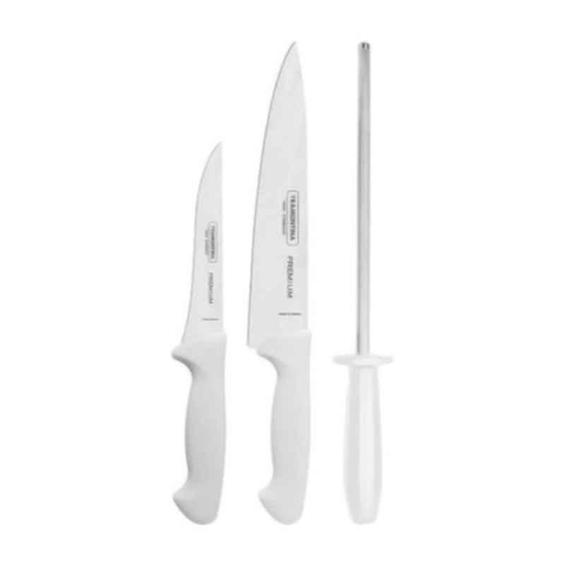 Tramontina 3Pcs 160mm Stainless Steel Silver & White Knife Set, 24499812
