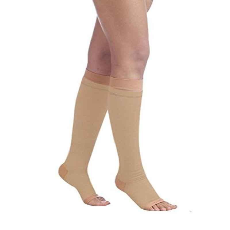 Comprezon 2150-005 Cotton Varicose Vein Class-1 Beige Below Knee Stockings, Size: XL
