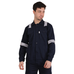 Club Twenty One Workwear Cotton Navy Blue Safety Shirt, 2011S, Size: S