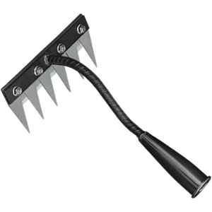 MAXAGRO 18cm 6 Teeth Carbon Steel & Iron Hand Weeding Rake