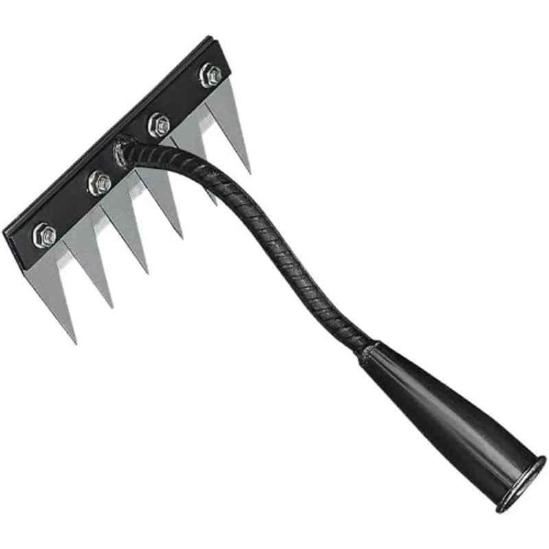 MAXAGRO 18cm 6 Teeth Carbon Steel & Iron Hand Weeding Rake