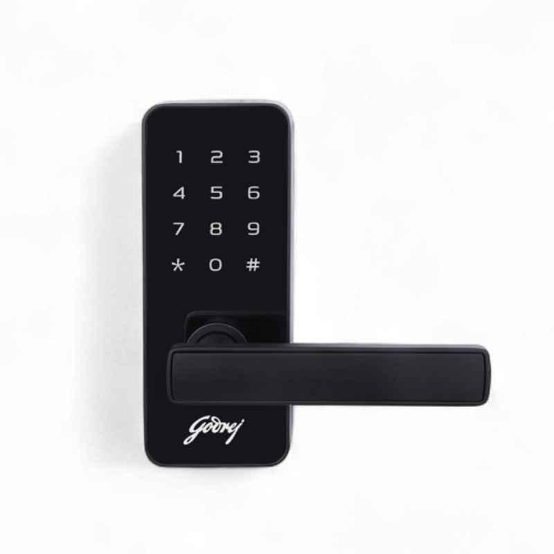 Godrej Catus Touch Black 2 in 1 Digital Smart Lock for Main & Internal Wooden Door with Pin, Mechanical Key & 3 Years Warranty, 4199