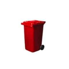 Contenur 240L Red Plastic Dustbin with 2 Wheels, DWB-240-EUR-R