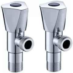 Senkiddpro Triangle Brass Chrome Finish Wall Mounted Angle Wall Cock (Pack of 2)