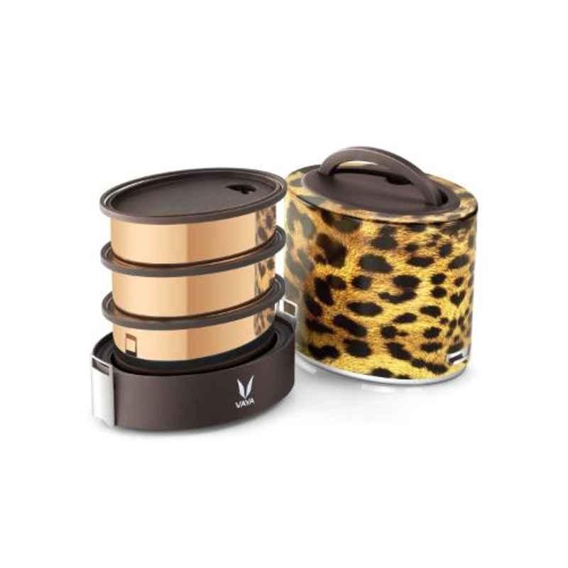 Vaya Tyffyn Cheetah 1000ml Stainless Steel Lunch Box