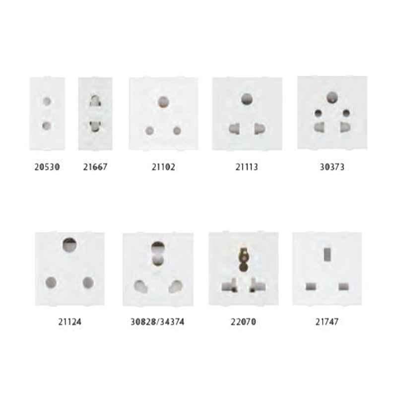 Anchor Roma Classic 6A 3 Pin White Socket, 21102 (Pack of 10)