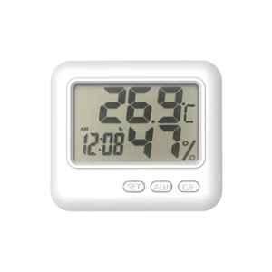 Thermomate R-Tek White Digital Display Room Thermometer with Humidity Incubator & Clock Monitor