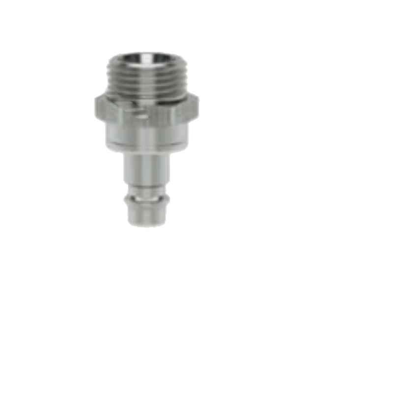Ludecke ESN1815NAAB M18x1.5 Single Shut Off Industrial Quick Plug with Male Thread Connect Coupling